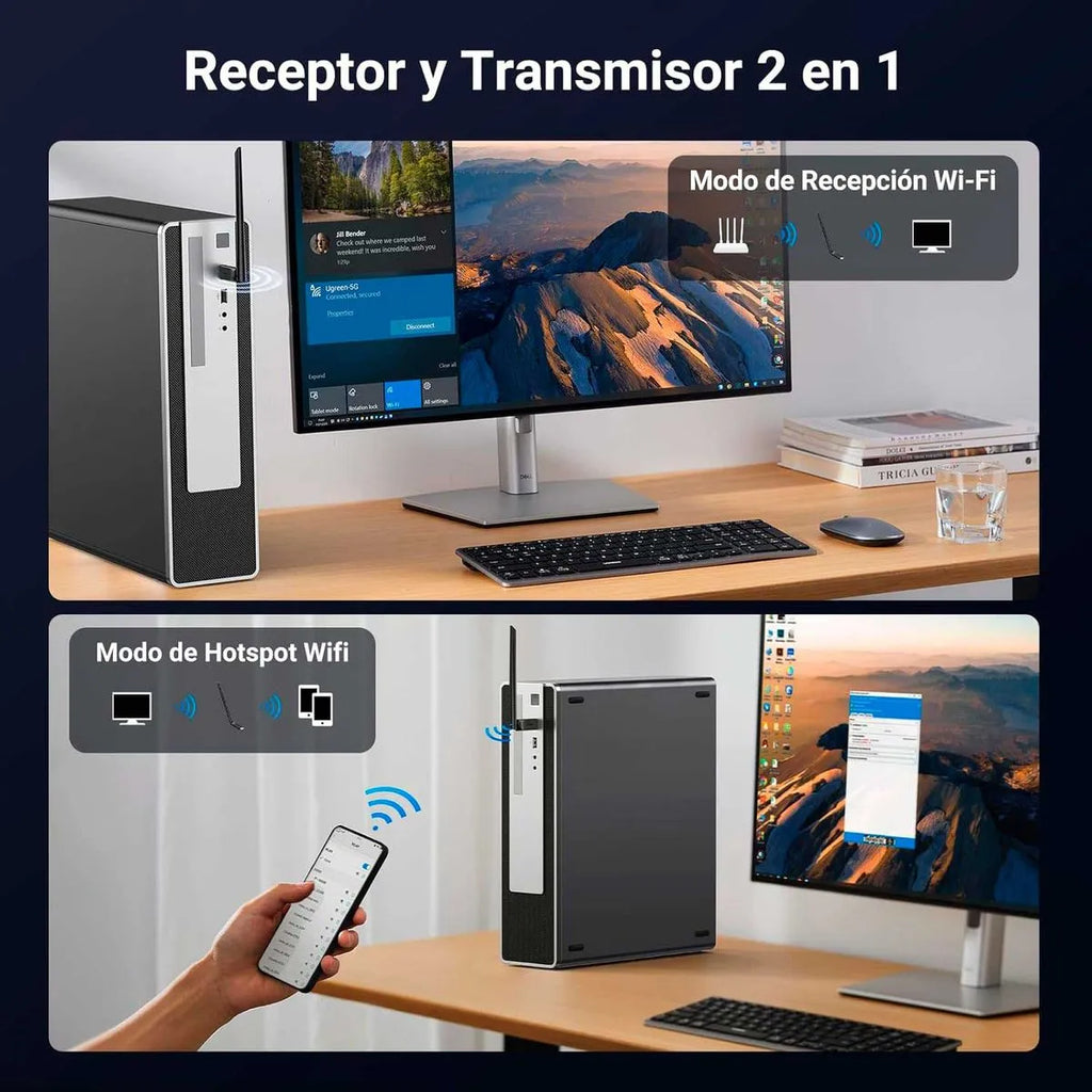 Adaptador Wi-Fi 6 USB Dual Band Ugreen AX900 de Alta Cobertura (Modelo CM763) S2128
