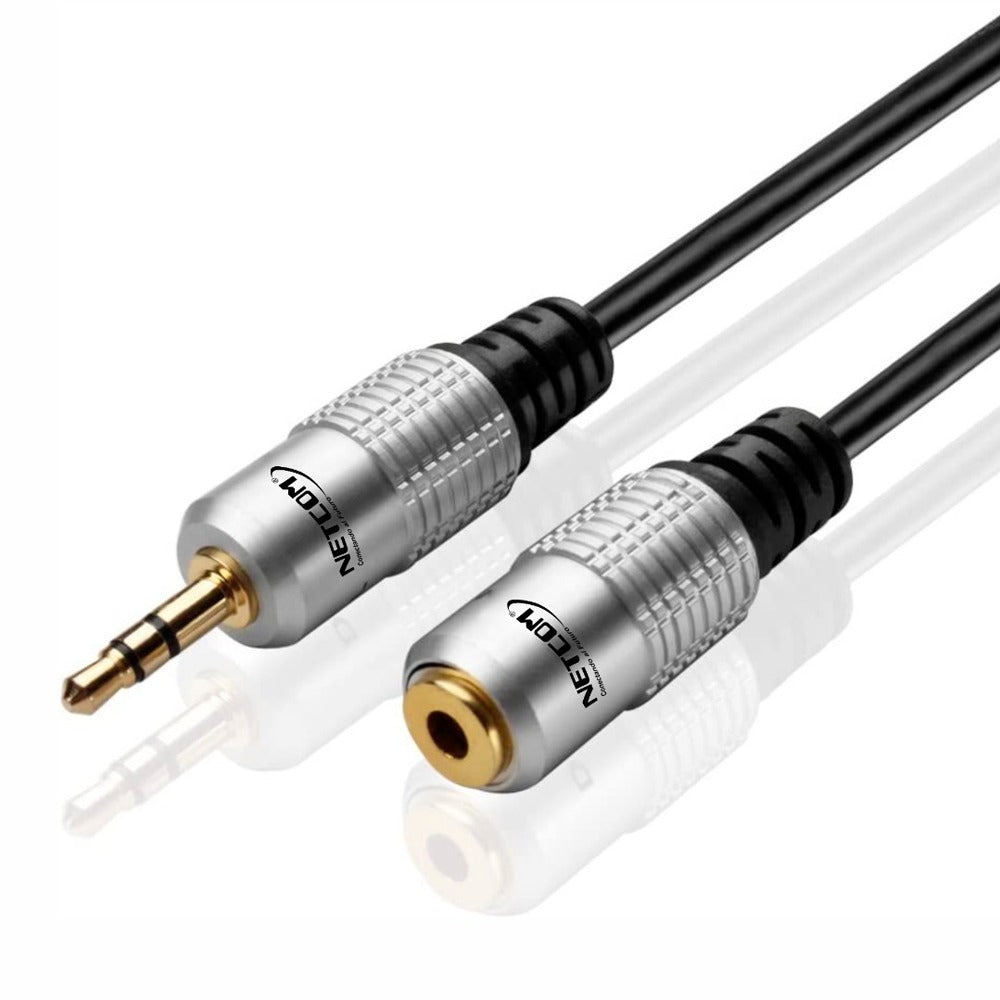 Cable Extension plug 3.5mm macho a plug 3.5mm hembra 1.8 Metros Netcom S1185