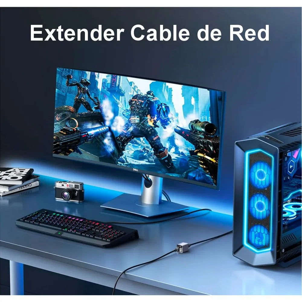 Union Empalme Rj45 Extiende Cat 8 40Gbps Hasta 100mts Red S1137