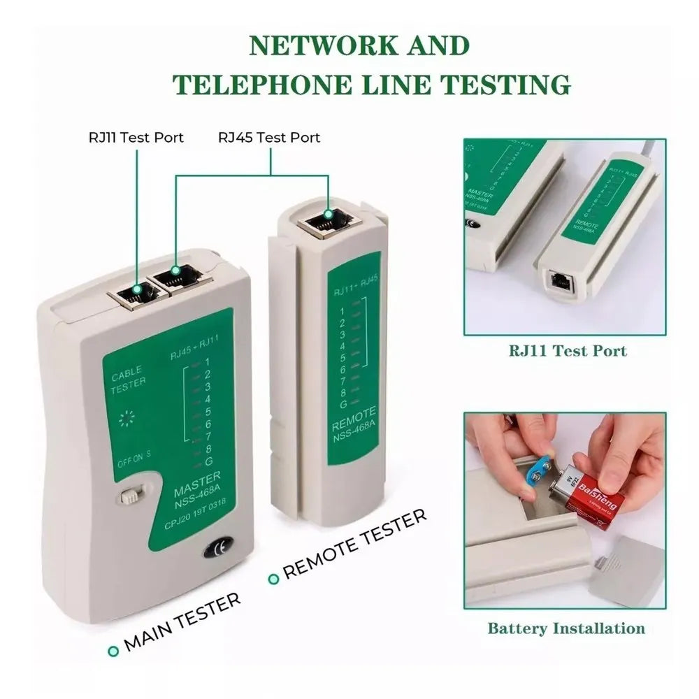 Kit de Herramientas de Red Rj1112 Rj45 Probador Crimpiador Testeador S1800