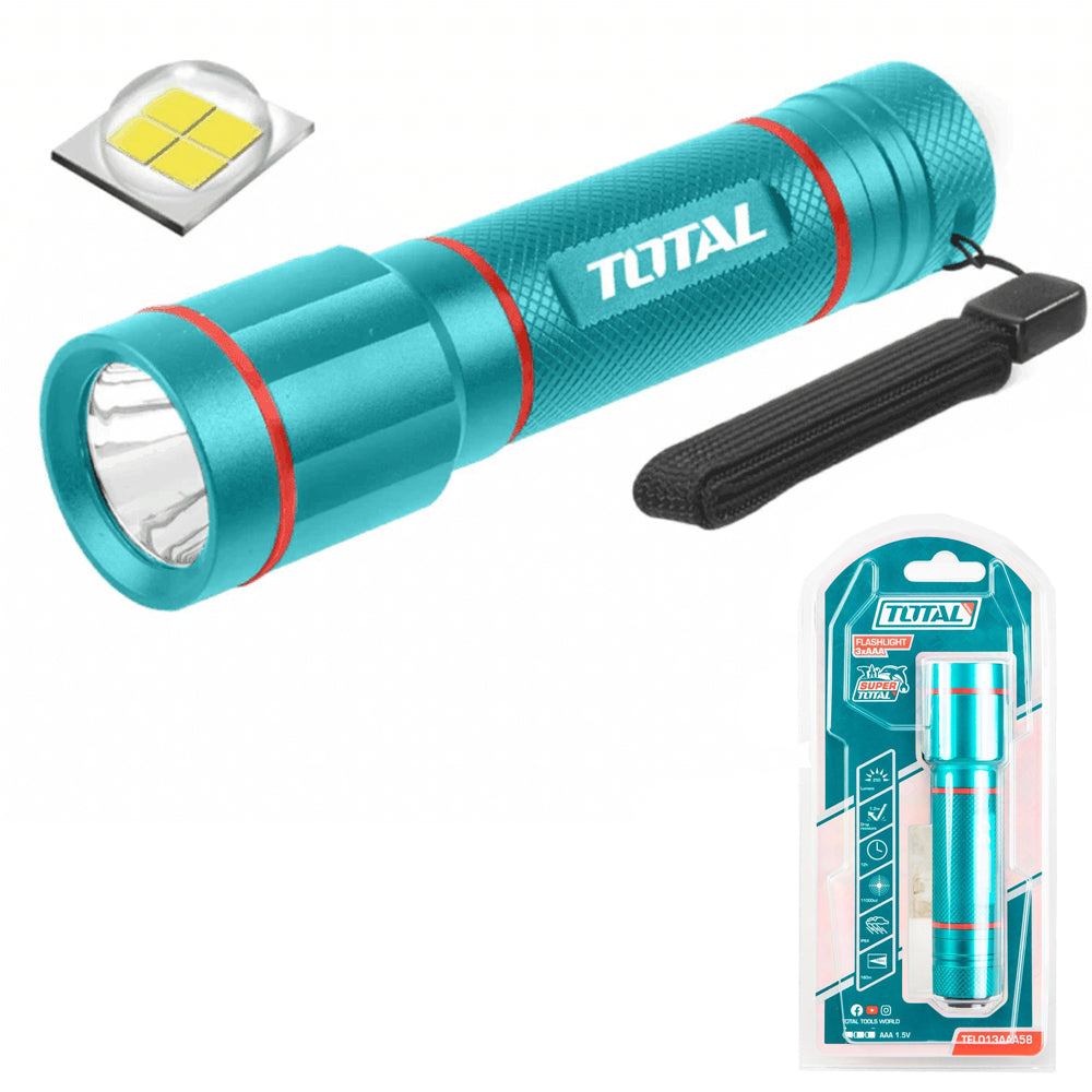Linterna de Mano Táctica TOTAL 450 Lúmenes LED 160m Aleación de Aluminio IPX4 Industrial TFL013AAA58 S2307