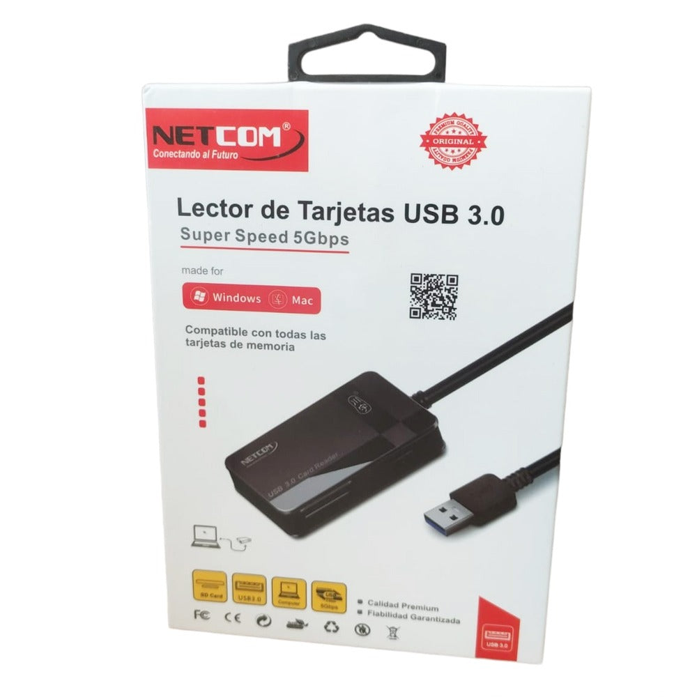 Lector de tarjetas NETCOM USB 3.0 SD Micro sd MMC CF MS SDHC Micro MMC S1093