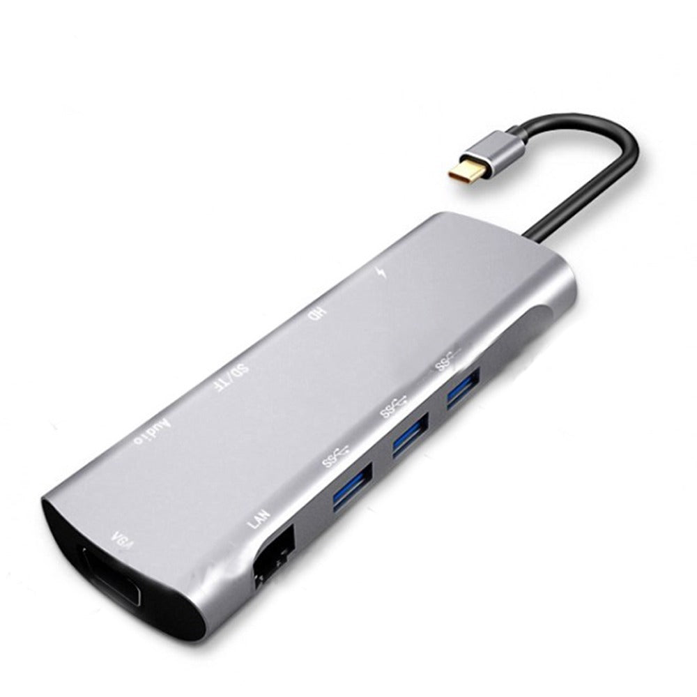 Adaptador Tipo C 10 En 1 Multiport Hub Estacion Lan Hdmi 4kVga rj45 S0807