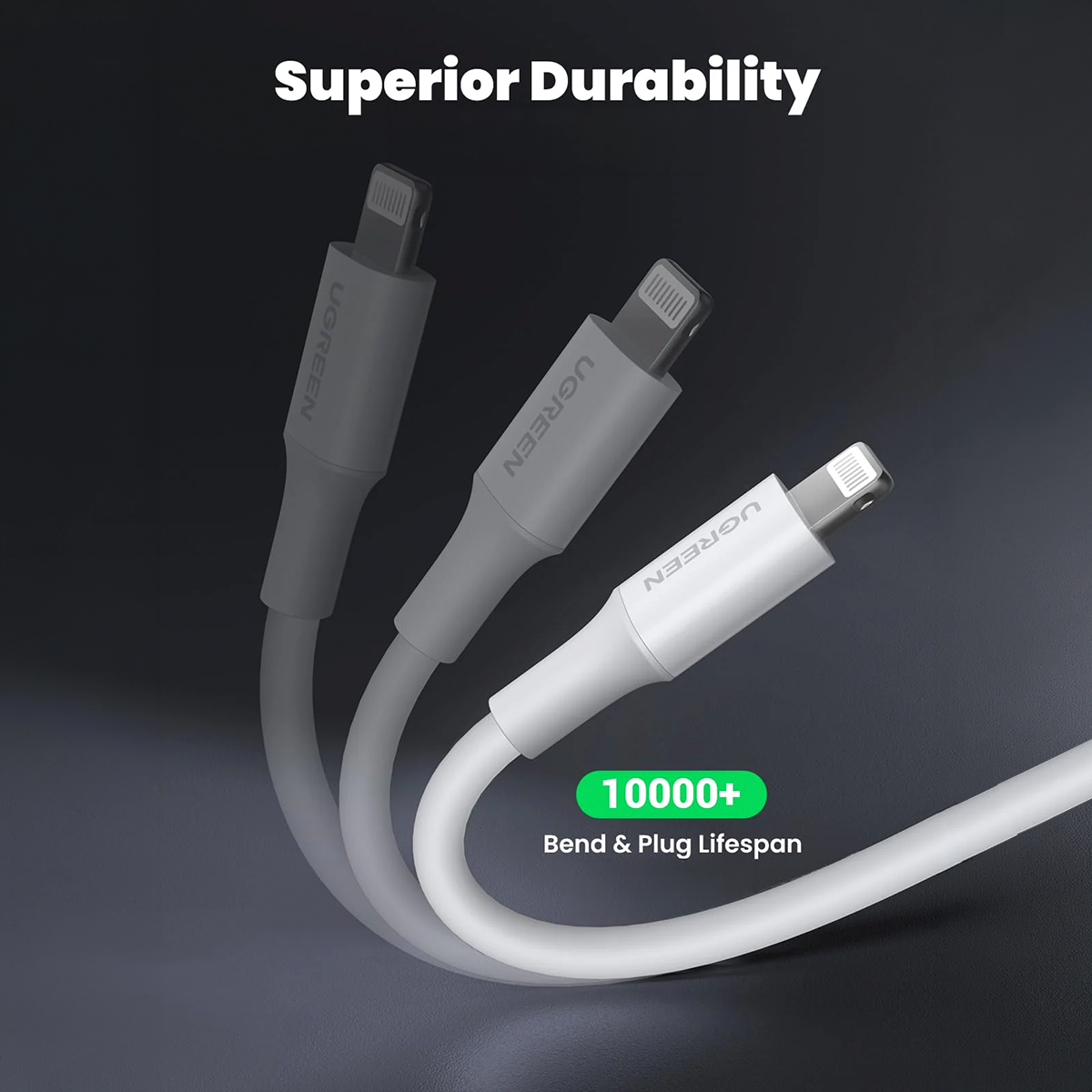 Cable UGREEN USB a Lightning 1 Metro Carga Rápida y Datos para iPhone s2052
