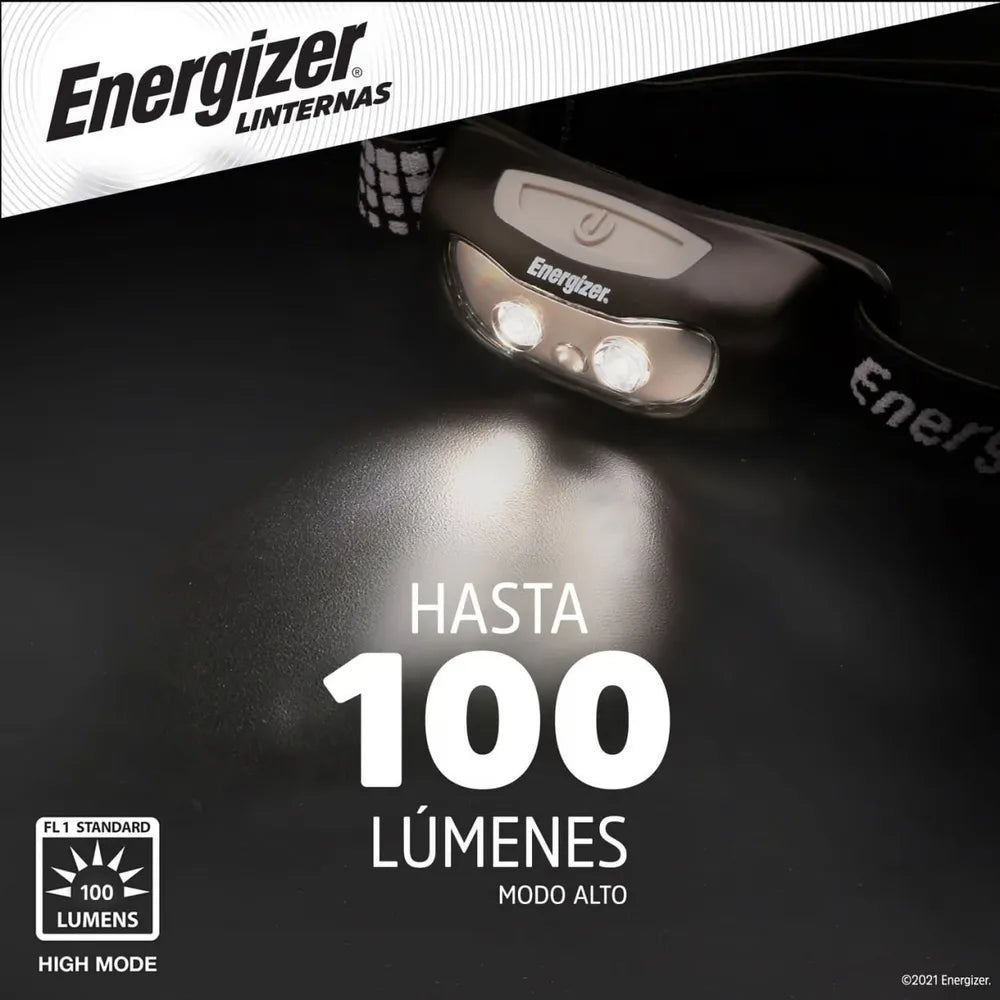 Linterna Frontal ENERGIZER 60 Lumenes 2 modos 20 mts S1850