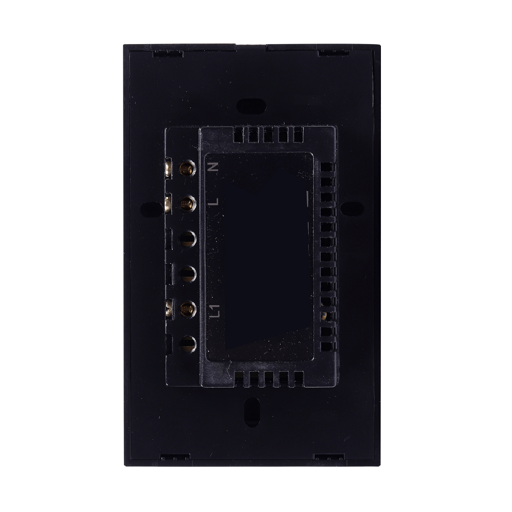 Interruptor Inteligente WiFi Triple de 3 Botones Táctil Negro S2156