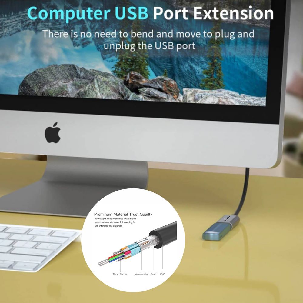 Cable Extensión Usb 3.0 Macho A Hembra 1 Metro NETCOM 5Gbps S1267
