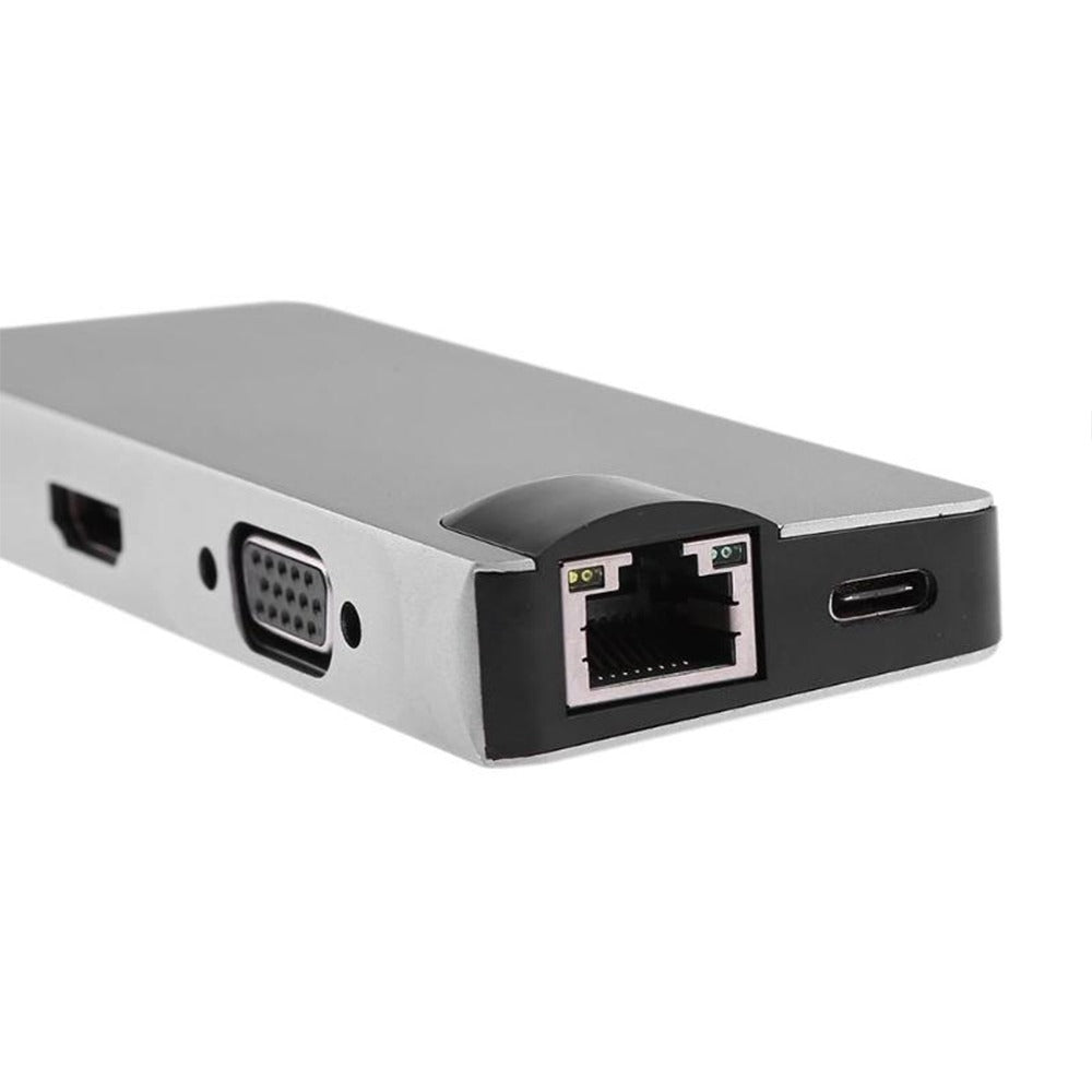 Adaptador Tipo C a HDMI 4K USB 3.0 Lan 8 en 1 Multipuerto S0755