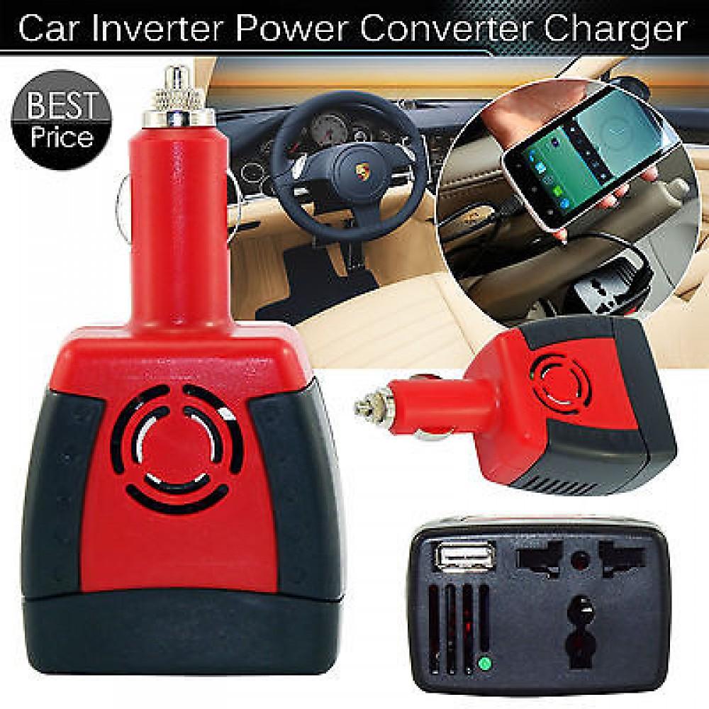Inversor de Corriente para Auto de 12V a 220V USB 75W Cargador S0053