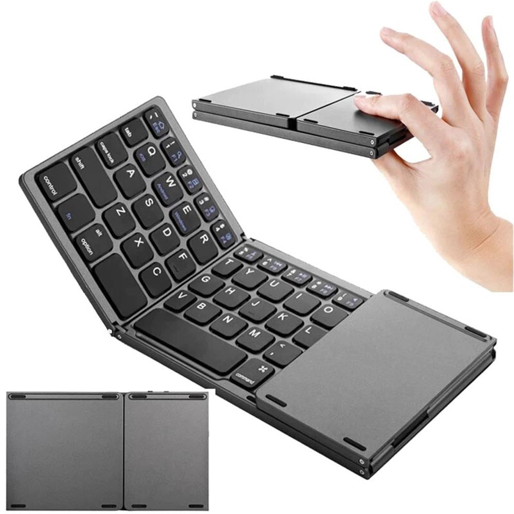 Mini Teclado Inalambrico Bluetooth plegable con touch pad delgado ios S0203