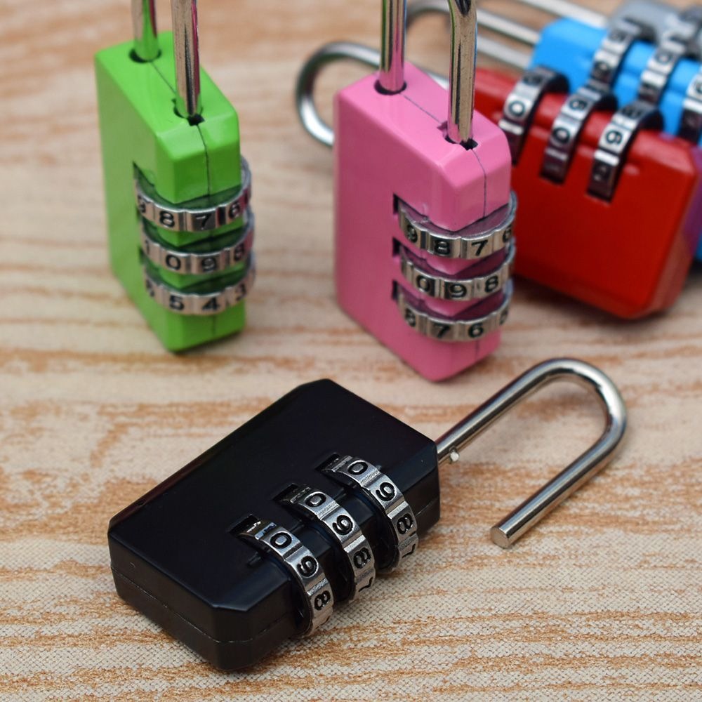 Candado Seguridad Mochilas Casillero Maleta Viaje 3 Dígitos- Negro S1114