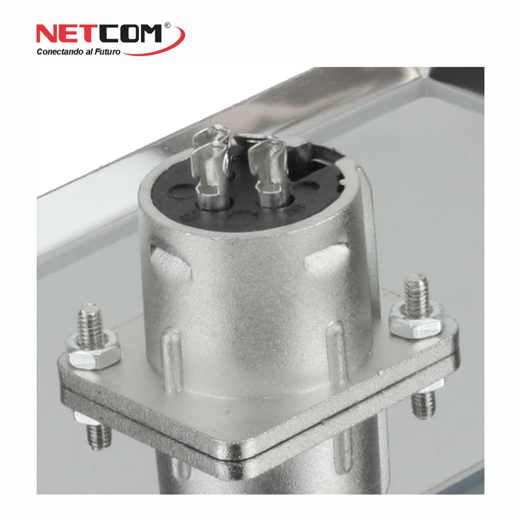 Placa de Pared Doble con 2 Conectores XLR Hembra de 3 Pines NETCOM Faceplate para Audio Profesional s2062