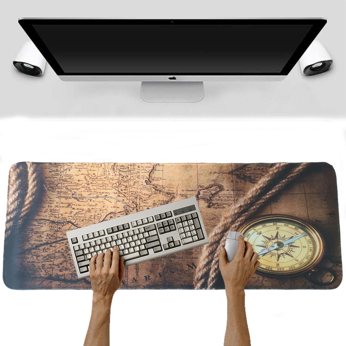 Mouse Pad Base de Escritorio Extra Large 80x30cm | Mapa y Brújula S0933