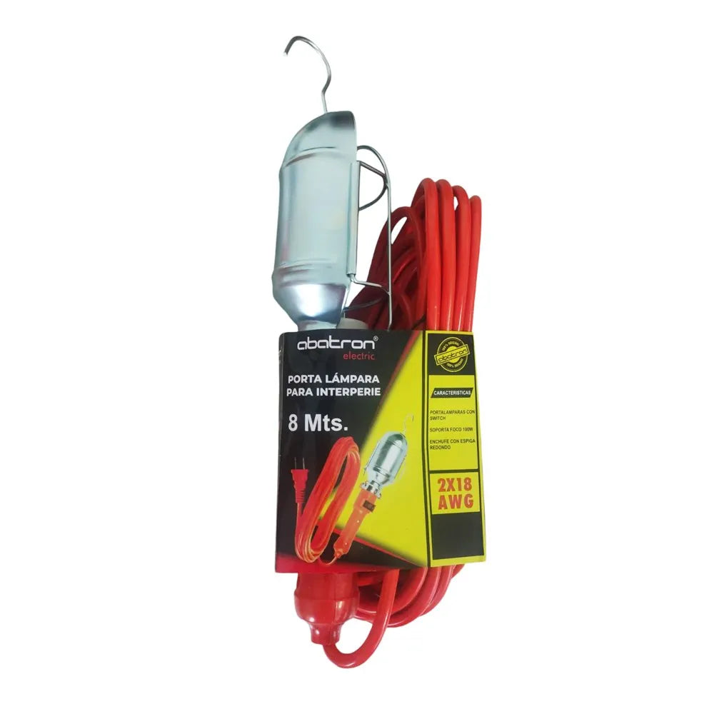 Luz de Trabajo con Protector de Metal 8 Metros ABATRON 18 AWG SWITCH S1876