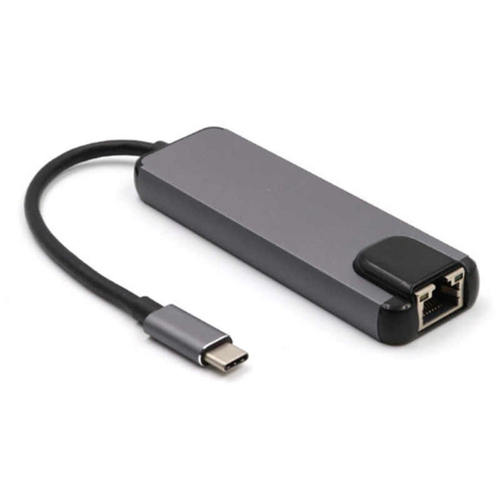 Adaptador Tipo C a HDMI 4K USB 3.0 LAN 5 en 1 Multiport S0692