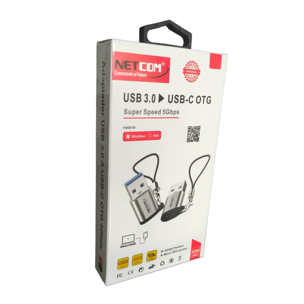 Adaptador OTG USB 3.0 Macho a Tipo C Hembra NETCOM S1216
