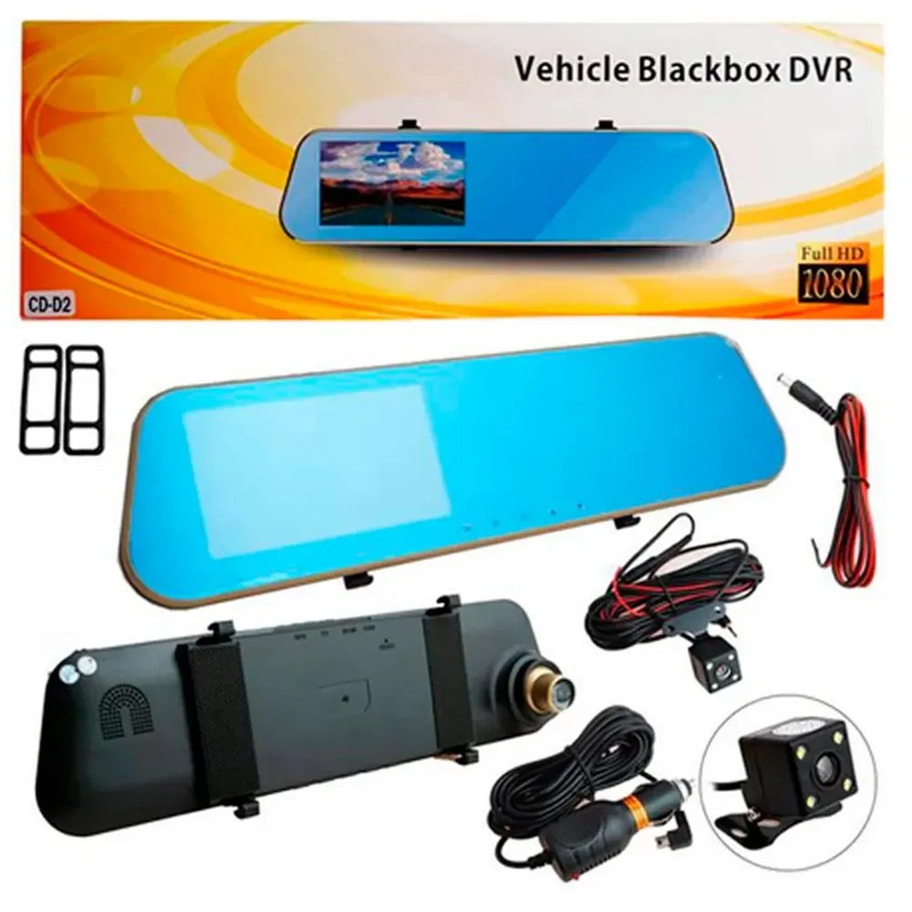 Espejo Retrovisor con Doble Cámara Full HD 1080p | Pantalla 5" IPS S1717