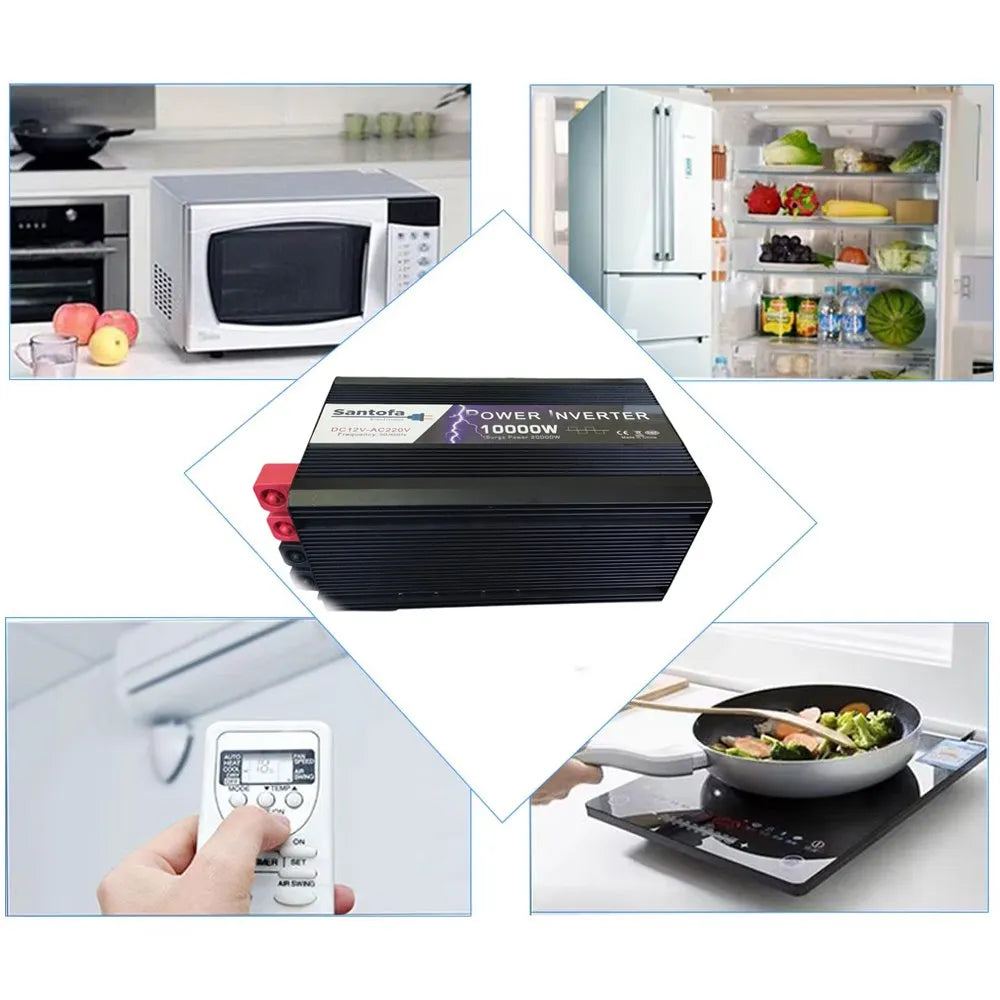 Inversor de Corriente 12V a 220V | 10000W | Pantalla LCD | 2 USB + Tipo C | S1783