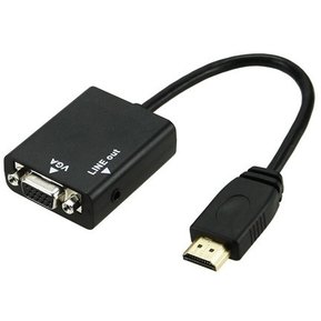 Adaptador Convertidor De Hdmi A Vga Hdmi Macho Vga + Audio - Negro S14070