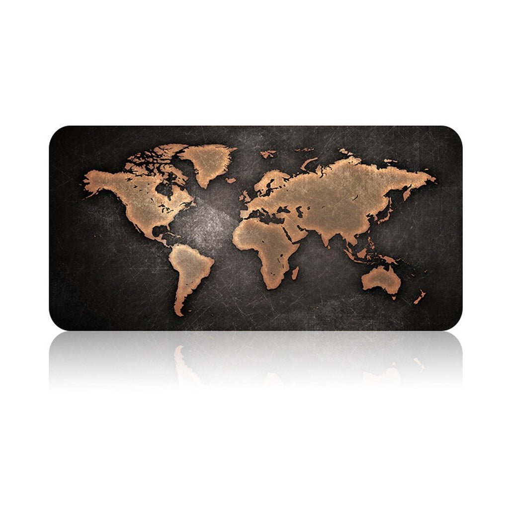 Mouse Pad Base de Escritorio Extra Large 80x30cm | Mapa Mundi Naranja S0649-54