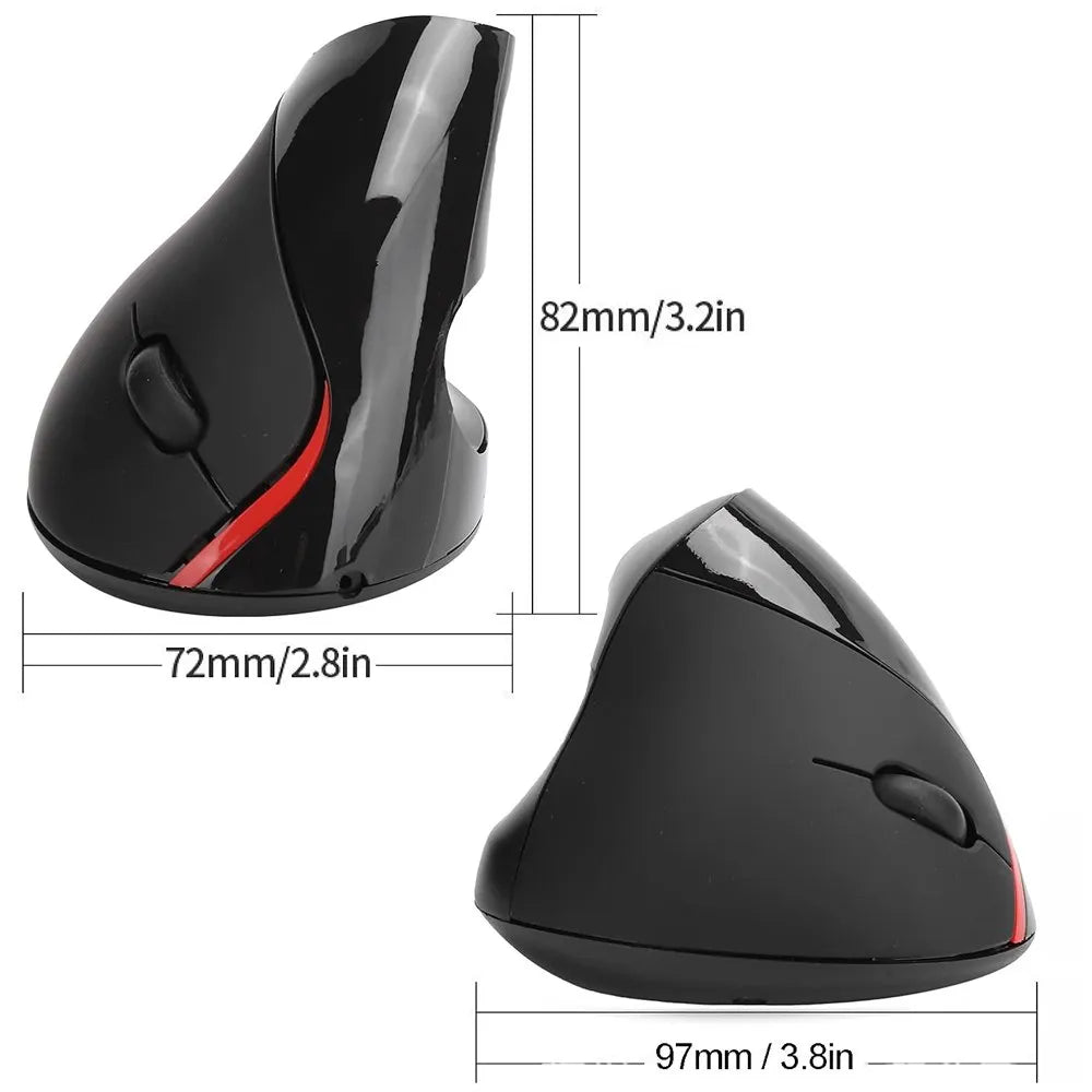 Mouse Vertical Inalambrico Ergonómico Usb Recargable Negro S1568