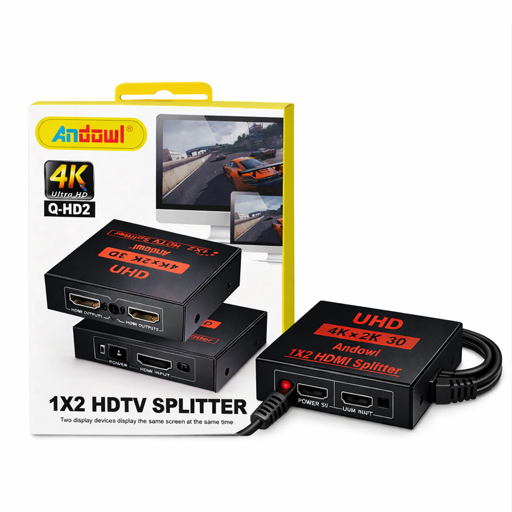 Splitter Divisor HDMI 1x2 Ultra HD 4K 3D ANDOWL(1 Entrada a 2 Salidas) s2079
