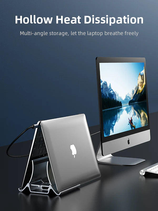 Soporte Vertical Ajustable para Laptop con Sistema de Gravedad y Auto-Cierre CABLETIME S0924