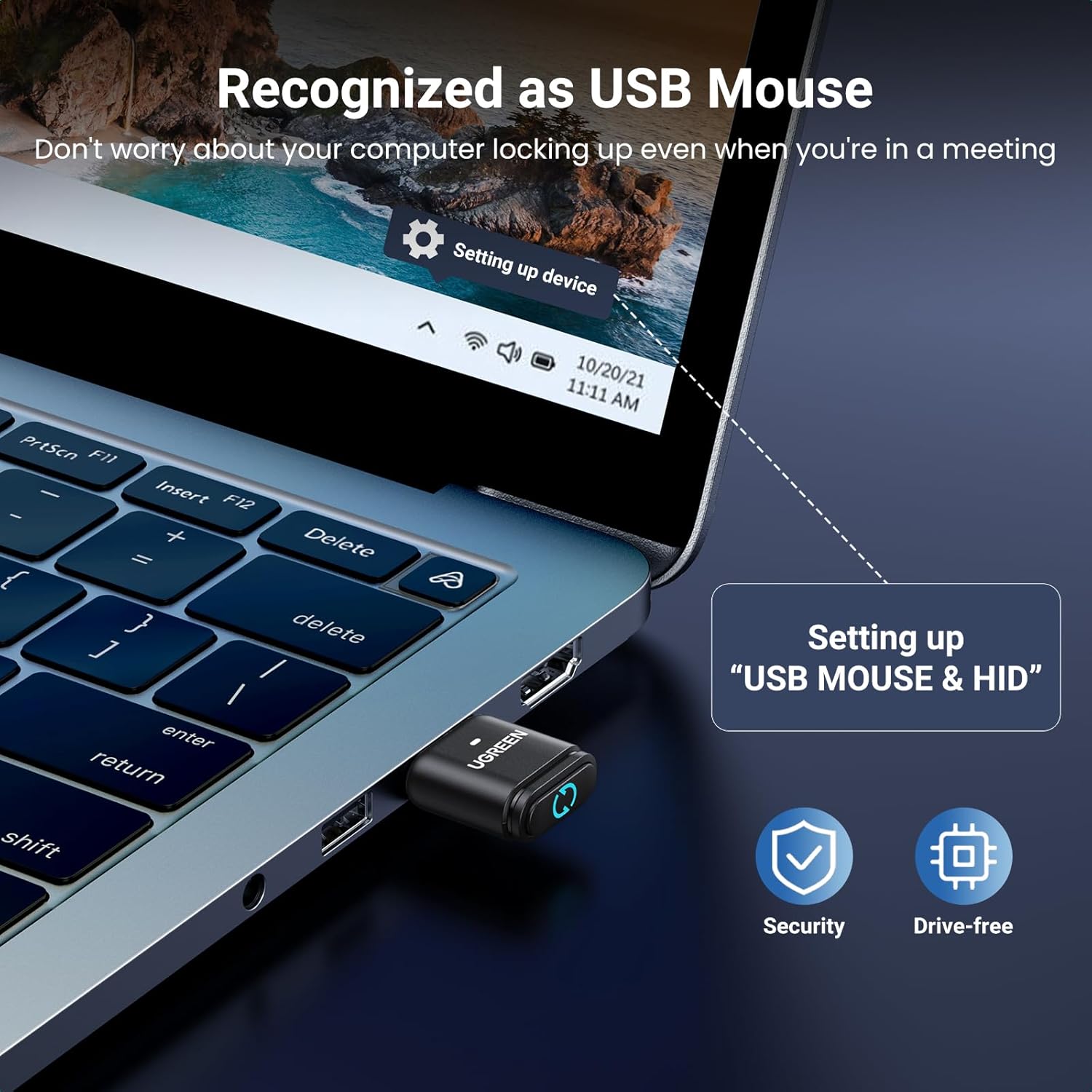 Adaptador Bluetooth UGREEN 5.3 USB Dongle Multifunción para PC y Laptop S2063