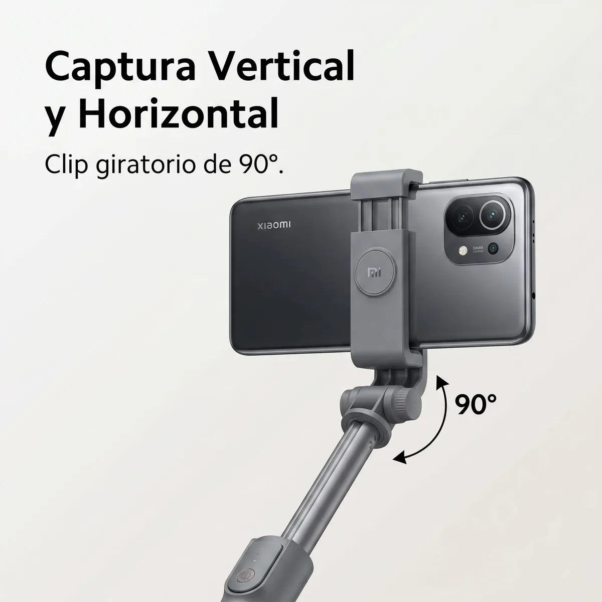 Selfie Stick Trípode Mini Xiaomi Control Remoto Bluetooth Soporte Giratorio 360° Aluminio Negro S2236