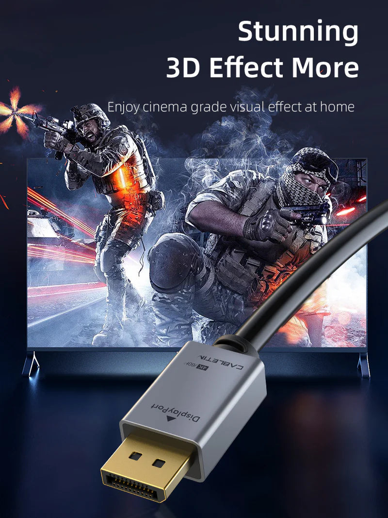 Cable DisplayPort a DisplayPort 1.2 Premium 4K a 60Hz CABLETIME de 3 Metros S2172