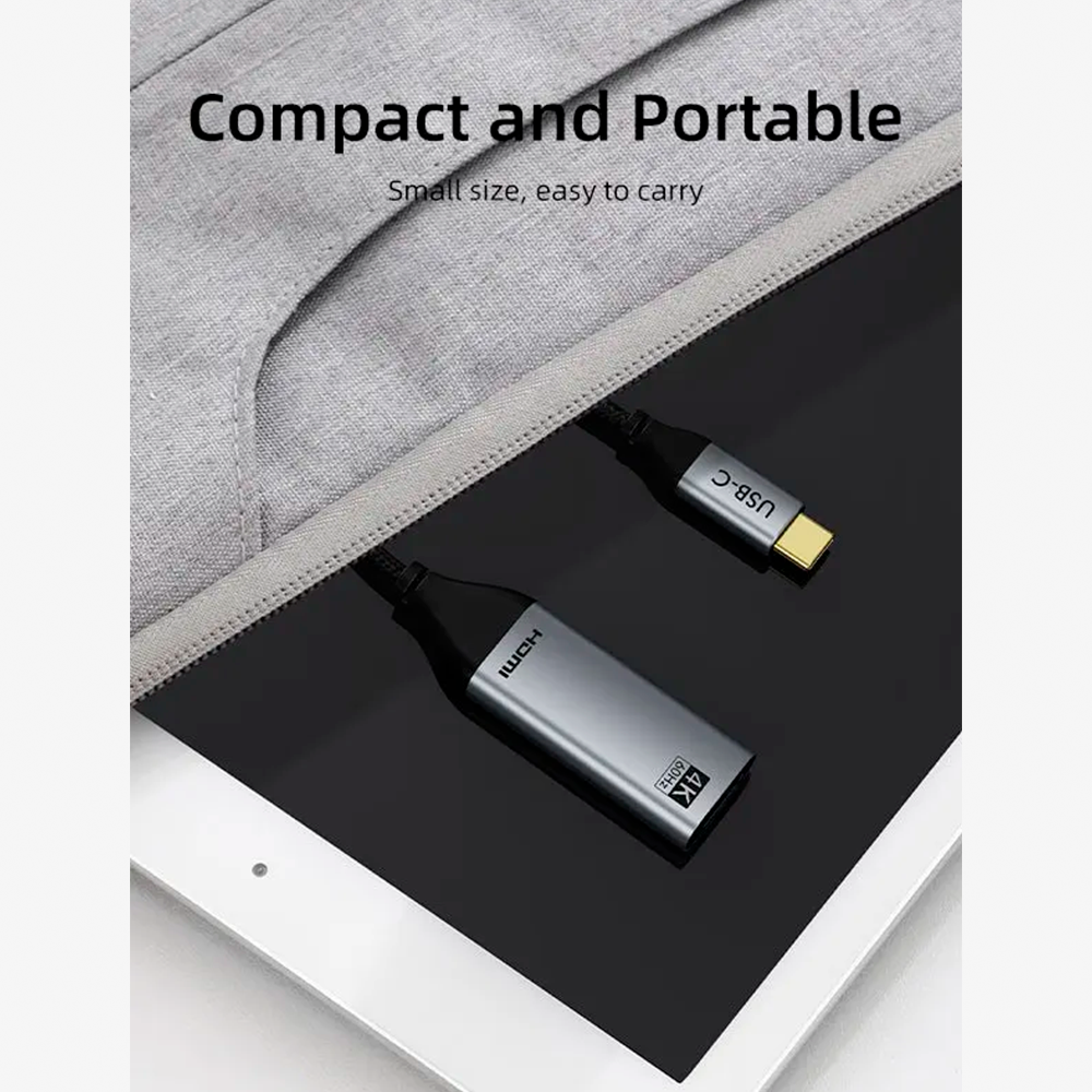 Adaptador USB-C a HDMI 2.0 4K 60Hz de Aluminio con Cable Trenzado de Nylon Plug & Play para MacBook iPad Pro Galaxy y Laptops S2358