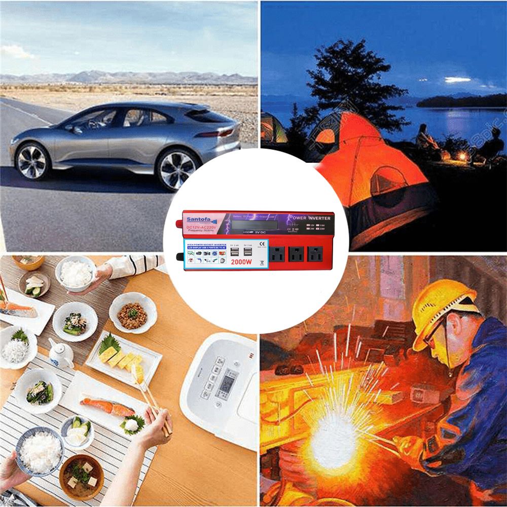 Inversor de Corriente 12V a 220V | 2000W - 4000W Pico | Pantalla LCD | S1315