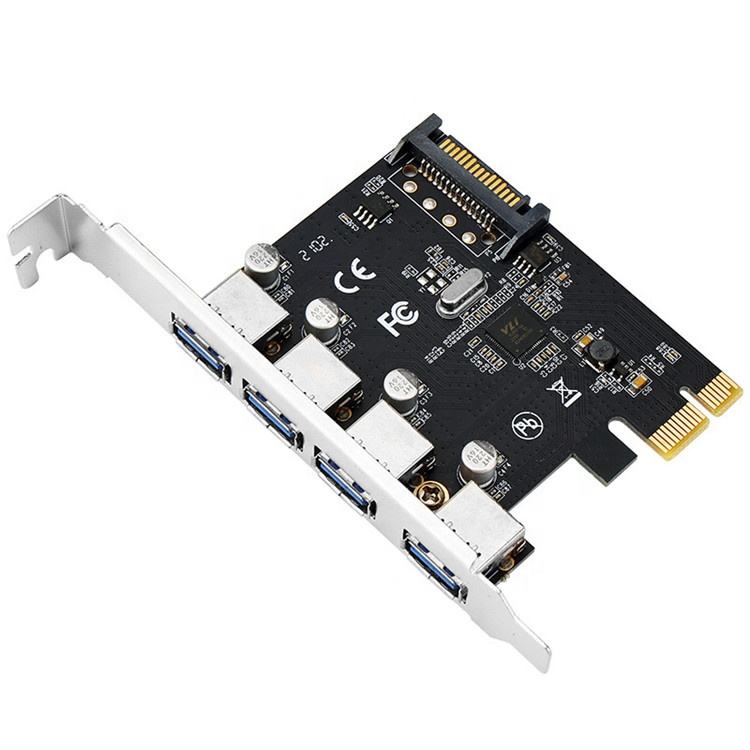 Tarjeta de Expansión PCI-Express PCI-E a 4 Puertos USB 3.0 SuperSpeed 5Gbps Chipset VIA Alimentación SATA s2260