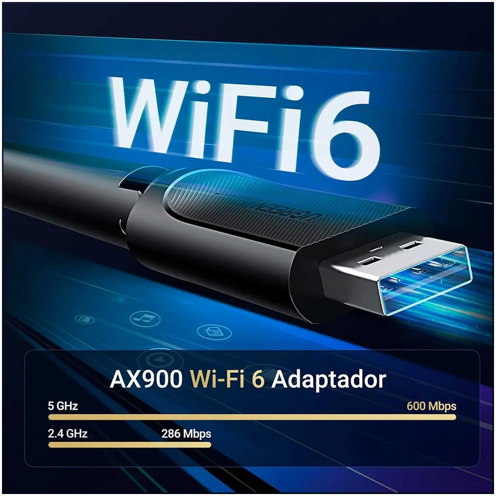 Adaptador Wi-Fi 6 USB Dual Band Ugreen AX900 de Alta Cobertura 886mbps S2128