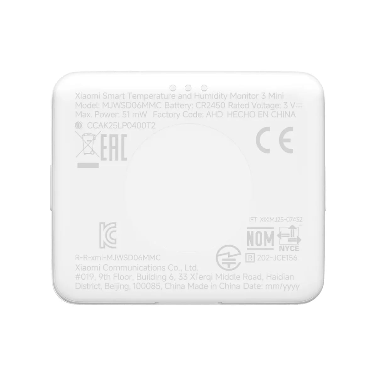 Sensor e Higrómetro Inteligente Xiaomi Mi Temperature and Humidity Monitor 3 Mini S2126