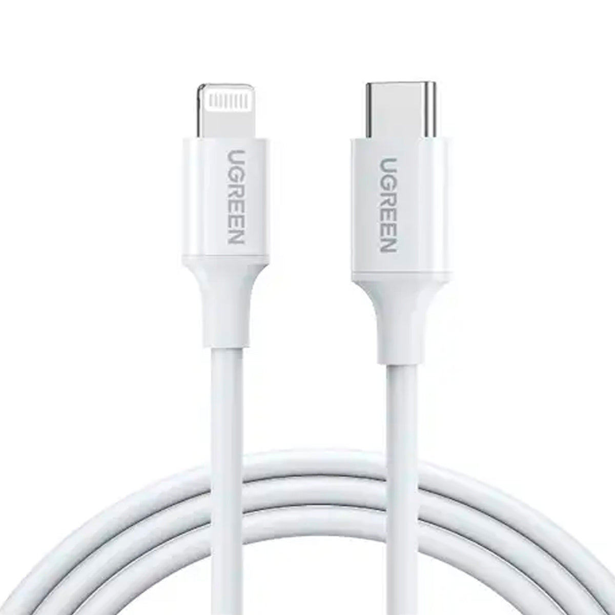 Cable USB-C a Lightning Ugreen Carga Rápida PD Certificado MFi 1 Metro Blanco S2195