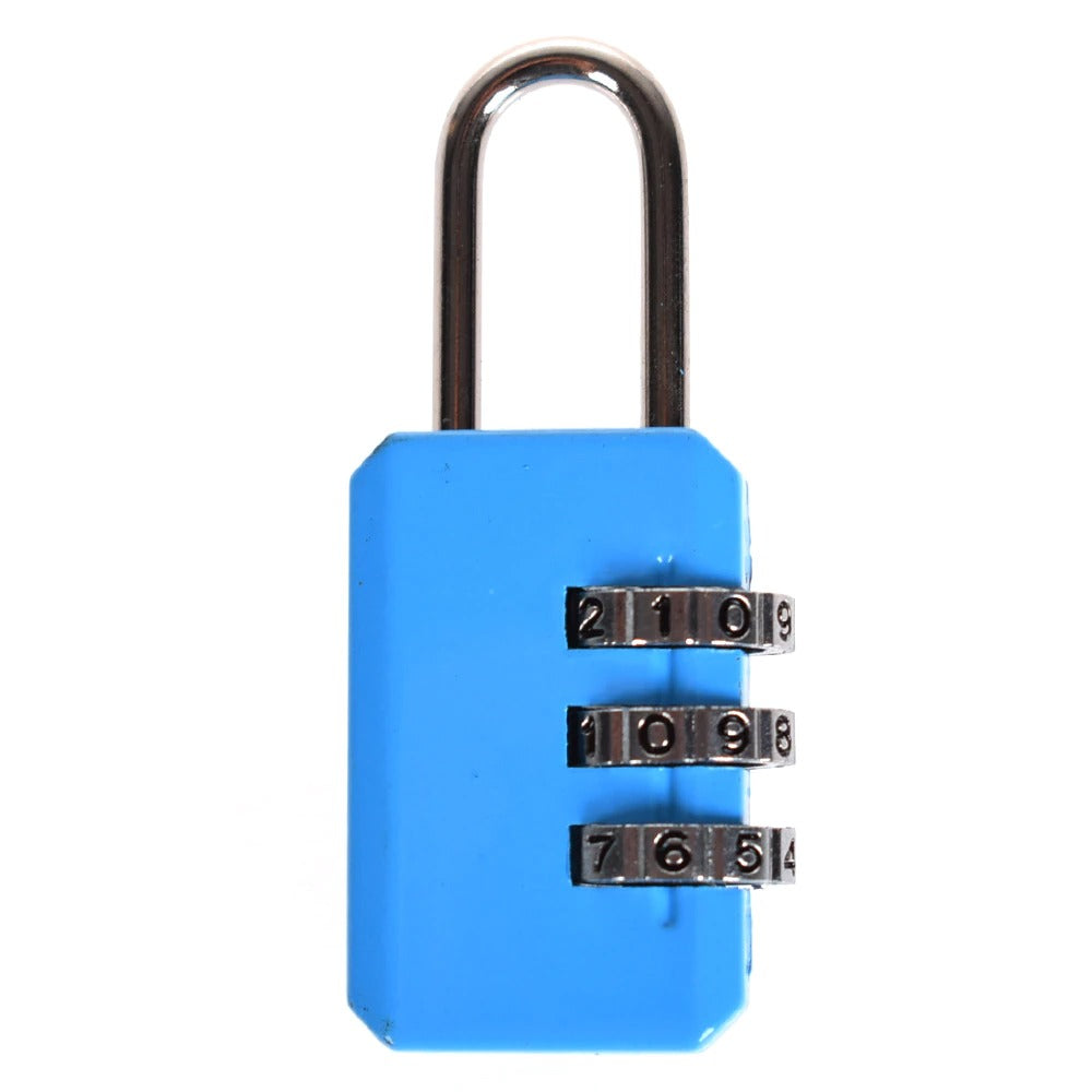 Candado de Seguridad de 3 Dígitos para Mochilas y Maletas Azul S1114-1