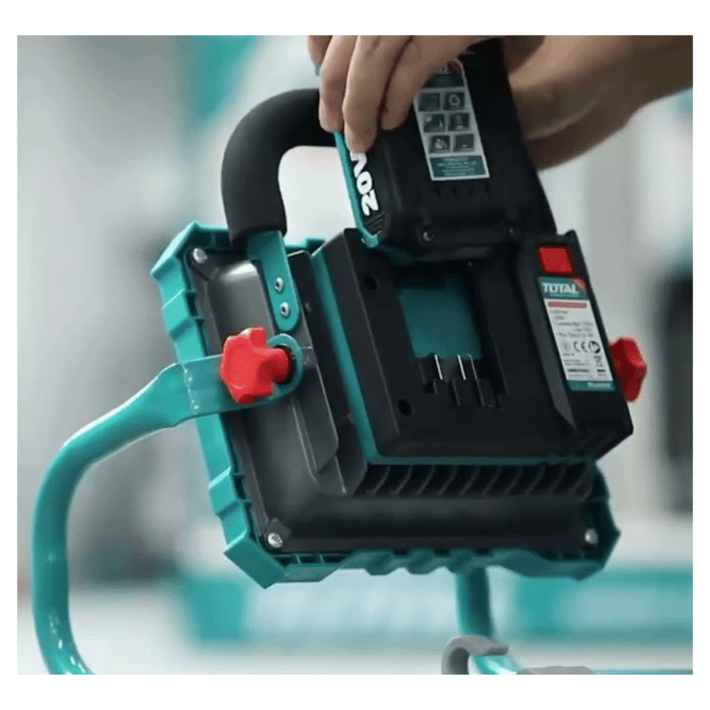 Lámpara de Trabajo LED Inalámbrica TOTAL 20V 1800 Lúmenes Foco Reflector Portátil con Batería 2.0Ah y Cargador TWLI20258 S2313