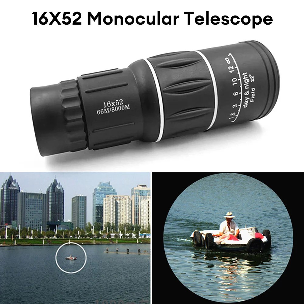 Telescopio monocular 16x52 doble enfoque óptico Zoom S1471