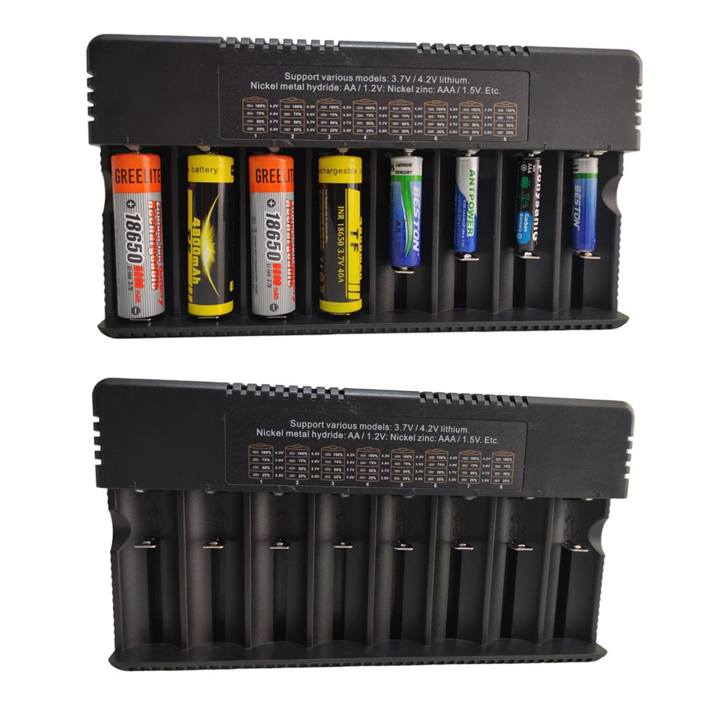 Cargador de pilas baterías recargables 8 puestos AA AAA 18650 26650 S1588