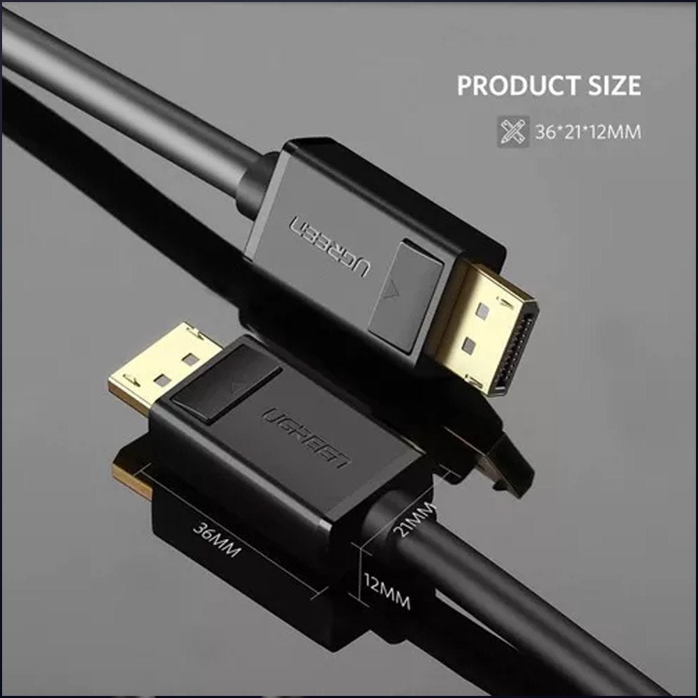 Cable Displayport Dp 1.2 4K UGREEN 144 Hz 21.6 Gbps 2 Metros 3D S1612