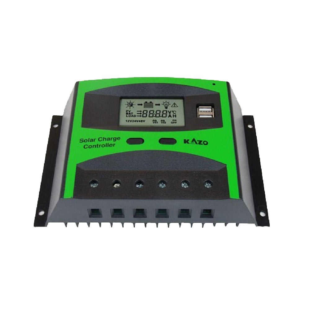Regulador controlador de carga solar KAZO PWM 50A 12v 24v 2 USB LCD S1369