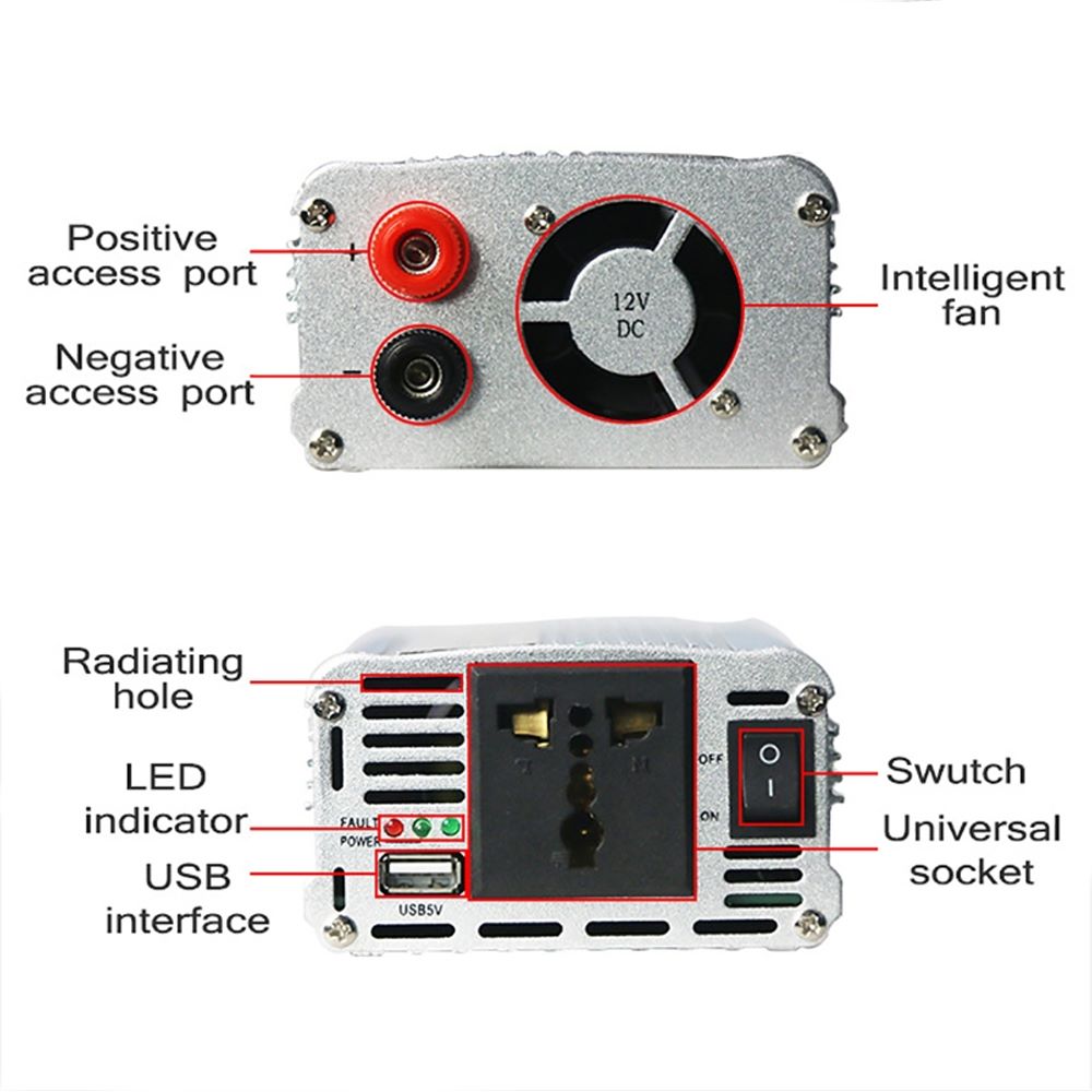 Inversor de Corriente 12v a 220v USB 2000w SANTOFA S1318