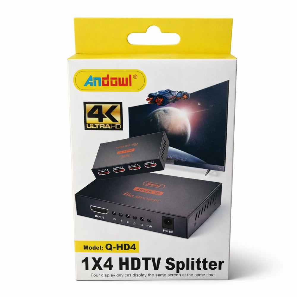 Splitter Divisor HDMI 1x4 Ultra HD 4K 30hz 3D ANDOWL (1 Entrada a 4 Salidas) s2078