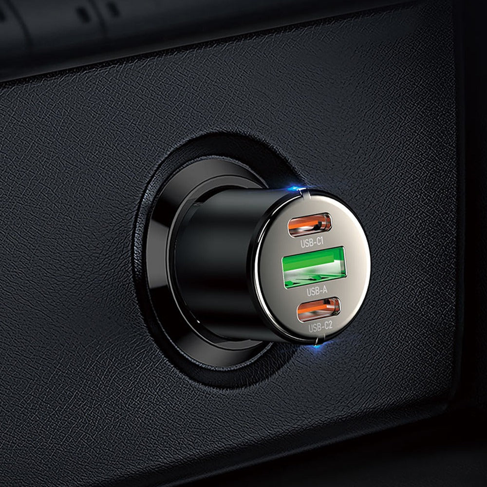 Cargador para Auto Hoco NZ6 3 puertos dual PD QC3.0 carga rapida S1110