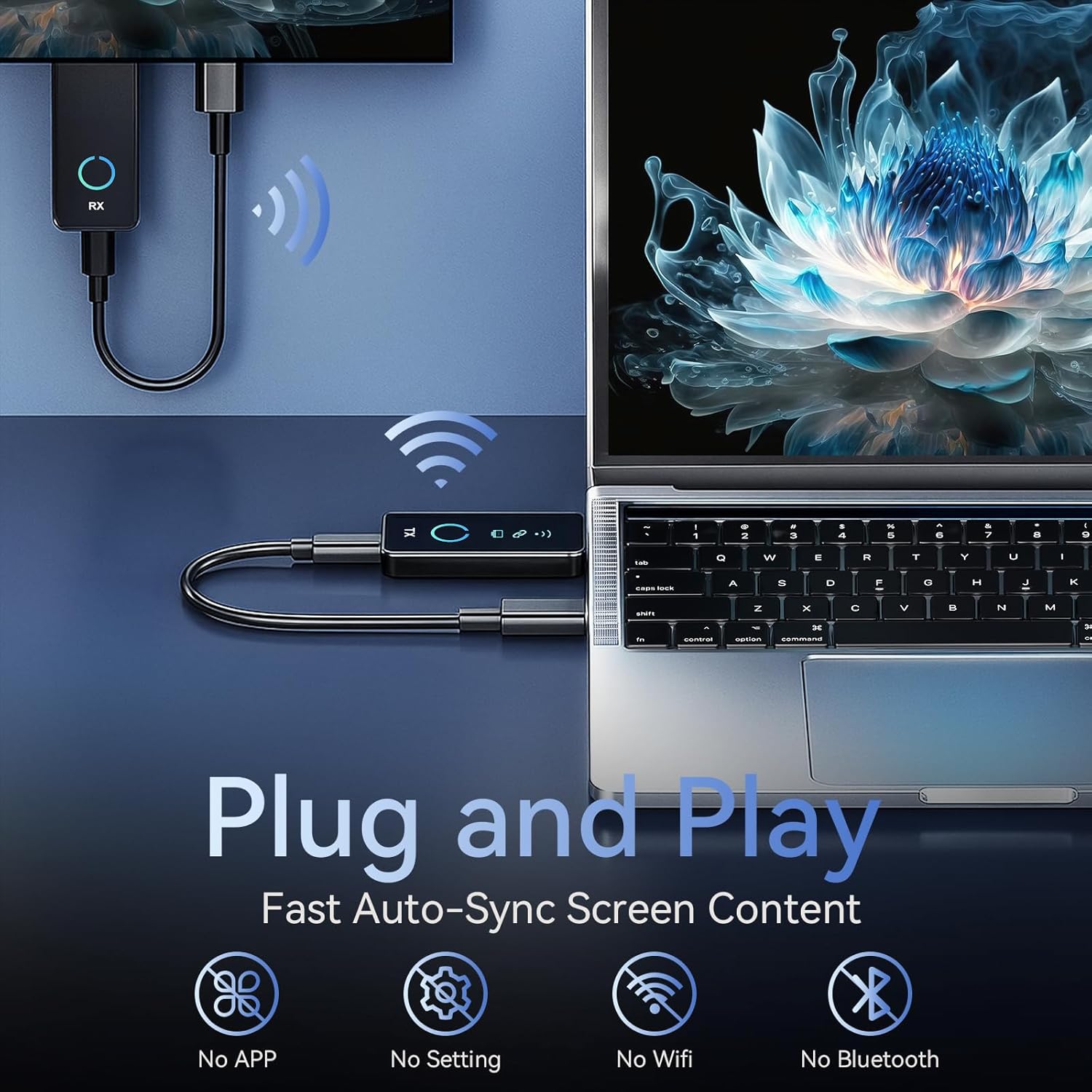 Extender HDMI Inalámbrico 50 Metros Pantalla LED Salida 1080P@60Hz, Plug & Play s2064
