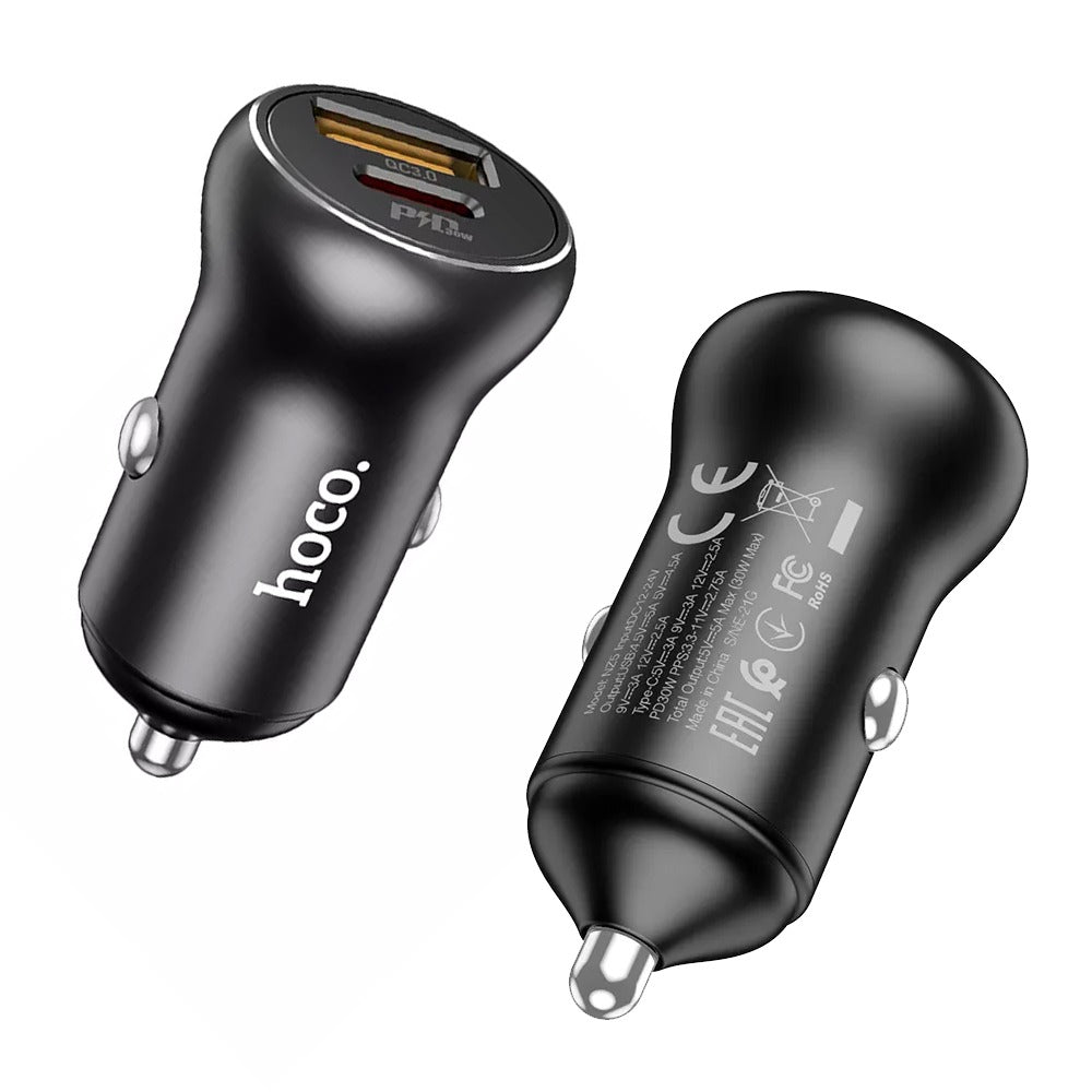 Cargador para Auto Hoco Tipo C USB 30w QC3.0 5A con cable TIPO C S1109