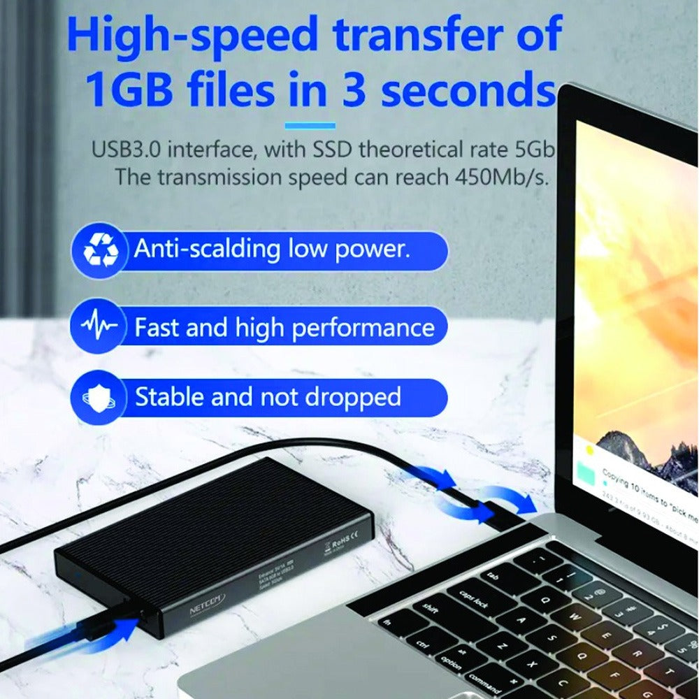Case Disco Duro Externo Sata 2.5 Usb 3.0 NETCOM HDD SDD S1202