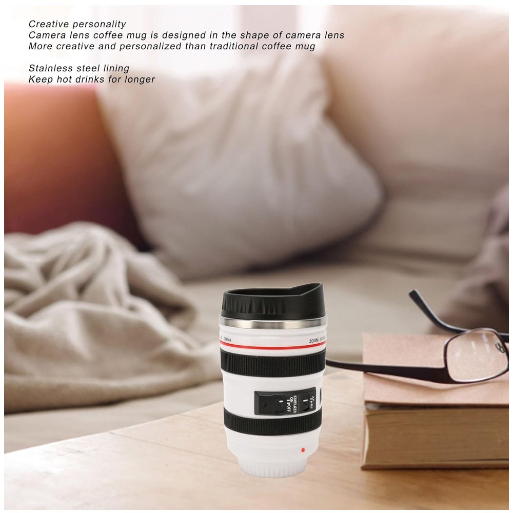 Taza Termica Lente Fotografico Tomatodo Mug Camara Cafe Te Blanco S1626