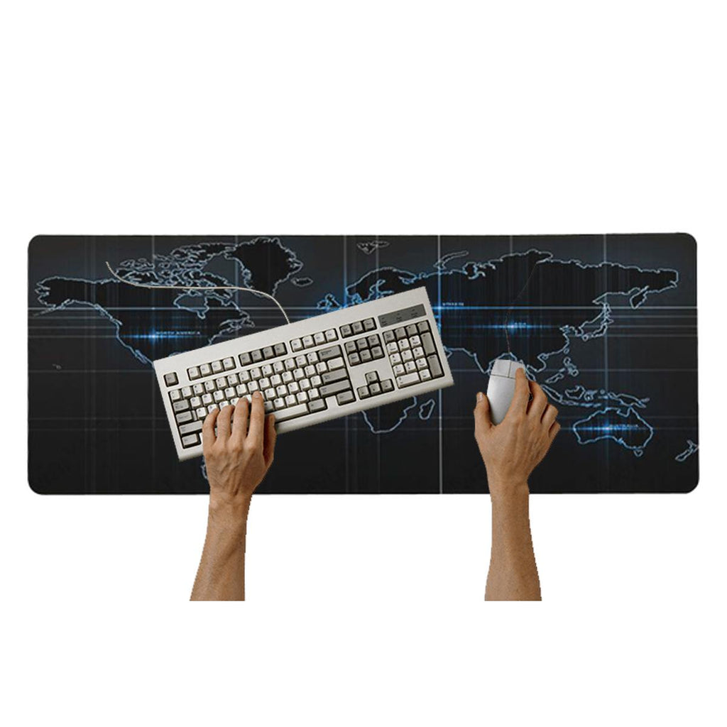 Mouse Pad Base de Escritorio Extra Large 80x30cm | Mapa Negro D S0932